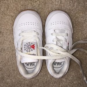 White infant Reebok shoes